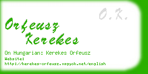 orfeusz kerekes business card